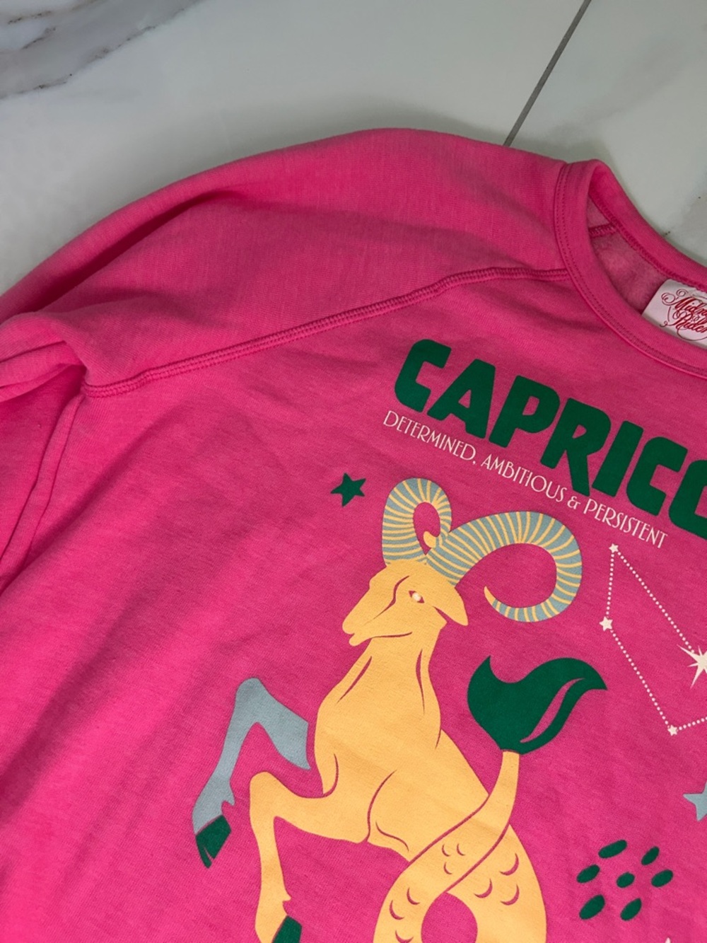 Midnight Rider (Anthropologie) Pink Capricorn Graphic Sweatshirt - Picture 2 of 7